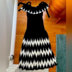 Maje black and white pattern dress